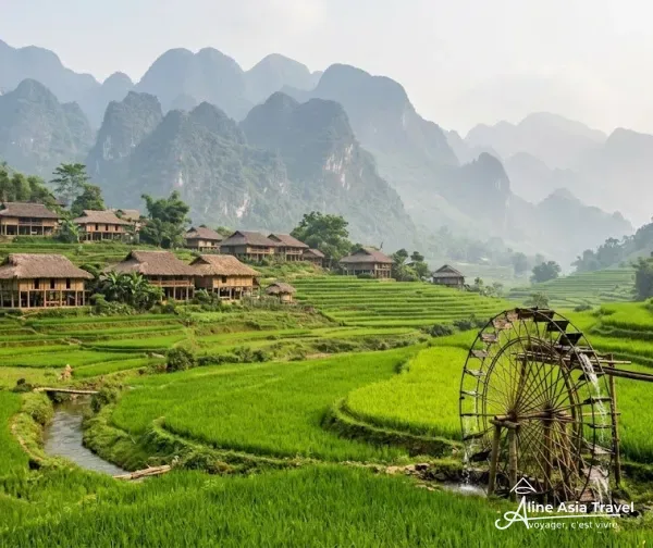 Maisons sur pilotis à Pu Luong